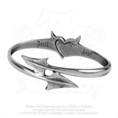 Alchemy Gothic ULFA6 Devil Heart bracelet (Size: Large)
