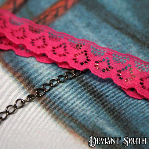 Plain Pink Lace Choker