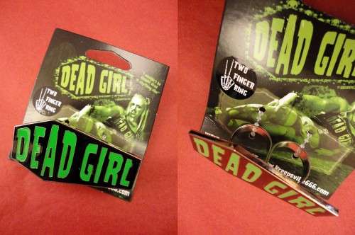 Kreepsville Dead Girl Coffin Two-finger Ring
