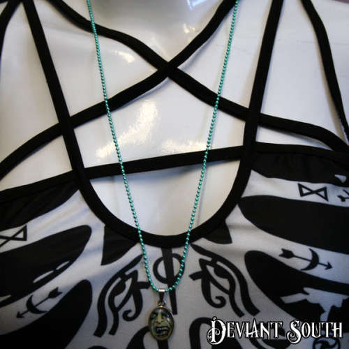 Vampire Cabochon on Green Ball Chain