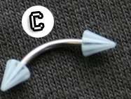 Curved Barbell Spike Top - Style C