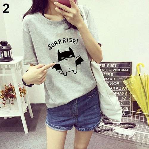 Surprise Bat Cat T-shirt (Asian Size: Large)