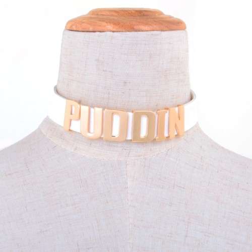 Suicide Squad Harley Quinn Puddin Choker White & Gold