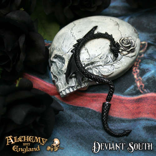 Alchemy Gothic E274B The Dragon`s Lure (right) Black Ear-wrap