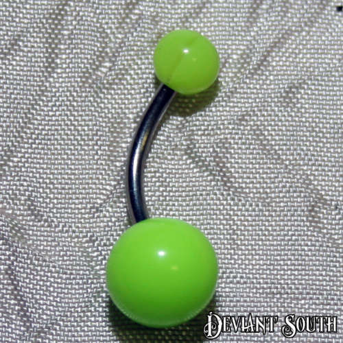 Belly Ring Acrylic - Opaque Lime Green