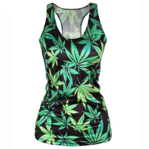 Weed Leaves Tank Top - One Size