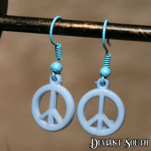 Peace Earring Light Blue