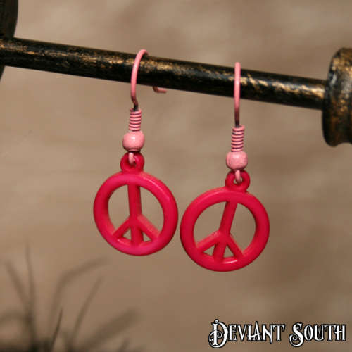 Peace Earring Dark Pink