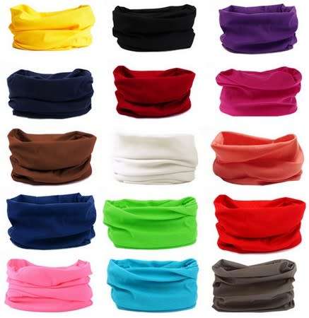 Plain Buff Tube Scarf - Blue