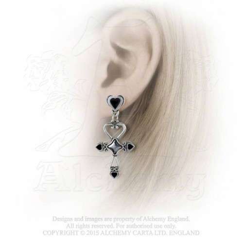 Last Chance! Alchemy Gothic E354 Amourankh Stud Earrings (pair)