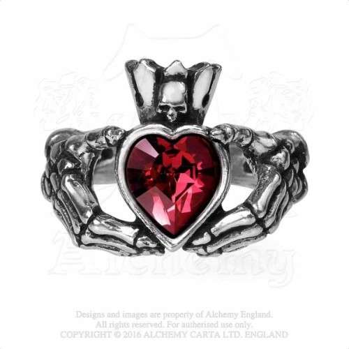 Alchemy Gothic AG-R210 Claddagh By Night ring - UK Size: Q | US Size: 8