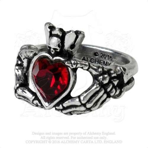 Alchemy Gothic AG-R210 Claddagh By Night ring - UK Size: Q | US Size: 8