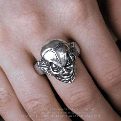 Alchemy Gothic AG-R213 M`era Luna Evil Clown Ring - Size: Q (UK) | 8 (US)