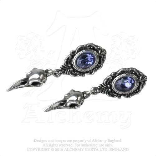 Last Chance! Alchemy Gothic E380 My Soul From The Shadow Stud Earrings (pair)