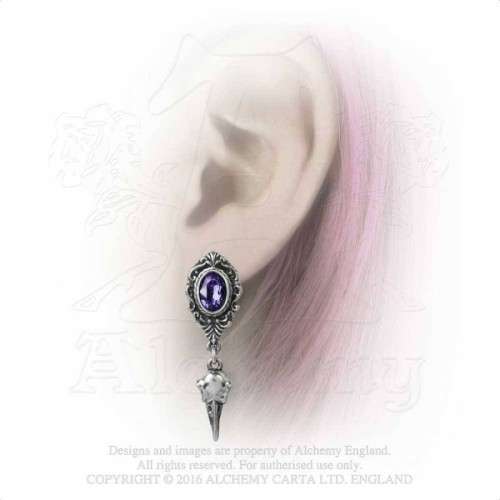 Last Chance! Alchemy Gothic E380 My Soul From The Shadow Stud Earrings (pair)