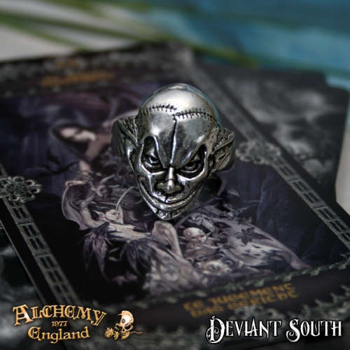 Alchemy Gothic AG-R213 M`era Luna Evil Clown Ring - Size: Q (UK) | 8 (US)