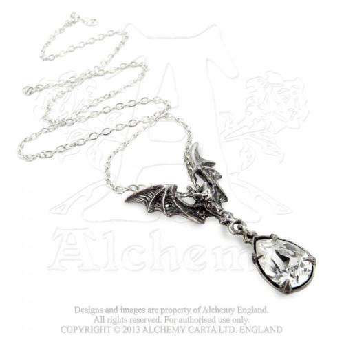 Alchemy Gothic P600 La Nuit pewter Swarovski pendant necklace
