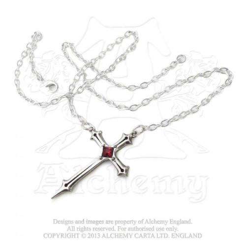 Last Chance! Alchemy Gothic P403 Croix Sinestre pewter pendant necklace
