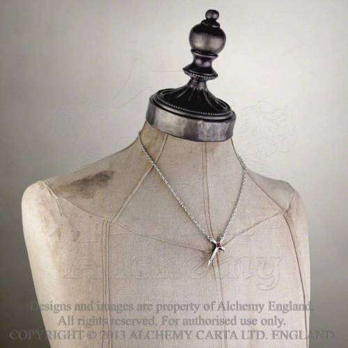 Last Chance! Alchemy Gothic P403 Croix Sinestre pewter pendant necklace