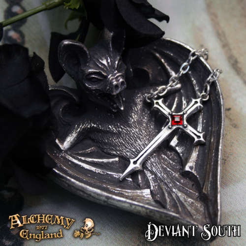 Last Chance! Alchemy Gothic P403 Croix Sinestre pewter pendant necklace