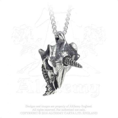 Alchemy Gothic P777 Uniskull pewter pendant necklace