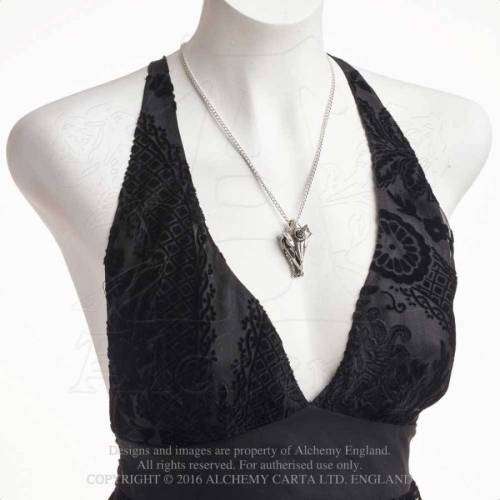 Alchemy Gothic P777 Uniskull pewter pendant necklace