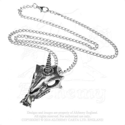 Alchemy Gothic P777 Uniskull pewter pendant necklace