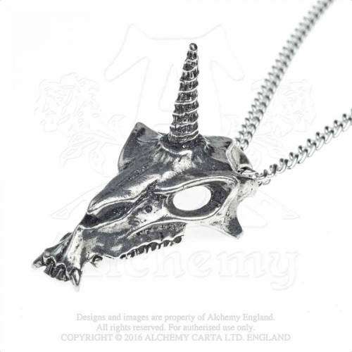 Alchemy Gothic P777 Uniskull pewter pendant necklace