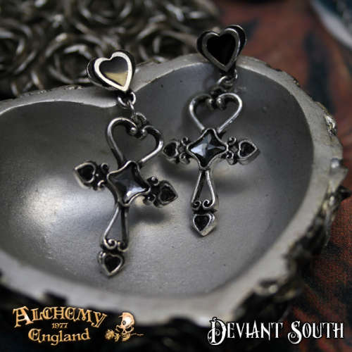 Last Chance! Alchemy Gothic E354 Amourankh Stud Earrings (pair)