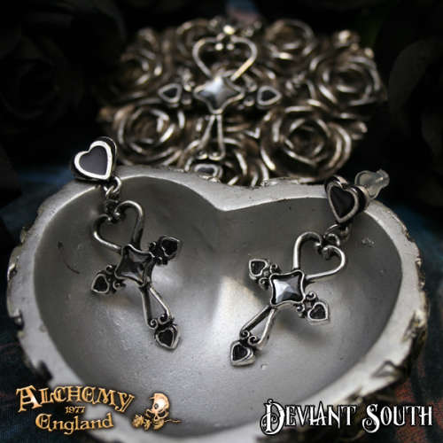 Last Chance! Alchemy Gothic E354 Amourankh Stud Earrings (pair)