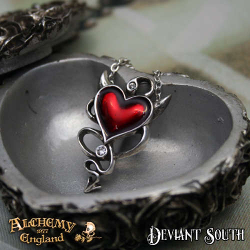 Alchemy Gothic ULFP20 Devil Heart Necklace