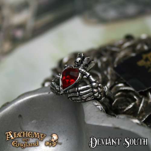 Alchemy Gothic AG-R210 Claddagh By Night ring - UK Size: Q | US Size: 8