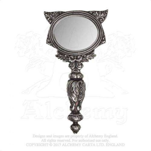 Alchemy Gothic V64 Sacred Cat Hand Mirror (Resin)