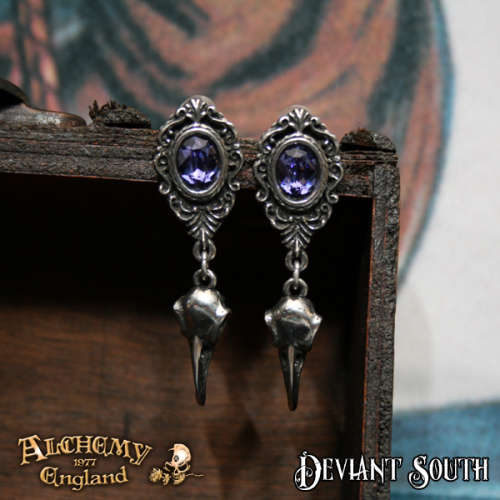 Last Chance! Alchemy Gothic E380 My Soul From The Shadow Stud Earrings (pair)