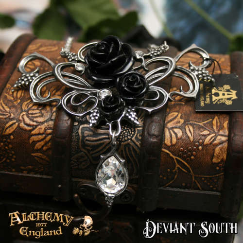 Alchemy Gothic P700 Bacchanal Rose Pewter Pendant