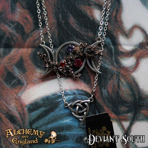 Alchemy Gothic P785 Wiccan Goddess of Love pewter pendant necklace with Swarovski elements