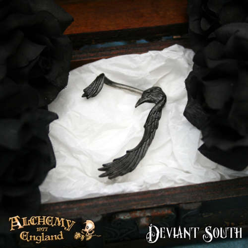 Alchemy Gothic E355 Raven Ear-wing Stud Ear-wrap (left)
