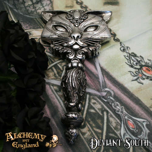 Alchemy Gothic V64 Sacred Cat Hand Mirror (Resin)