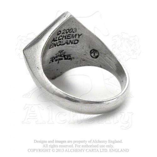 Last Chance! Alchemy Gothic AG-R99 Chaos Signet ring - UK Size T (English Pewter)