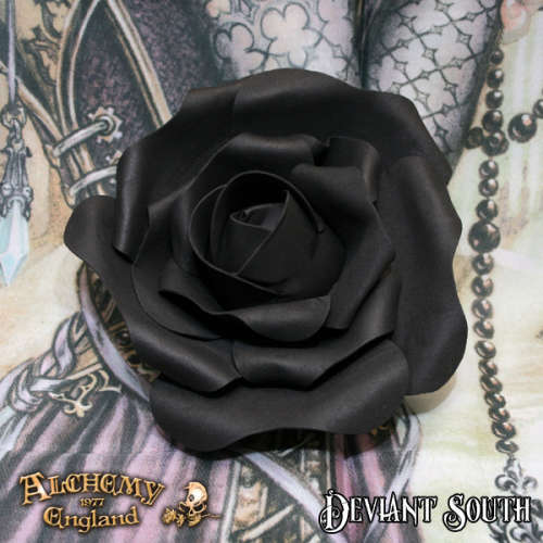 Alchemy Gothic ROSE4 Small Black Rose Head