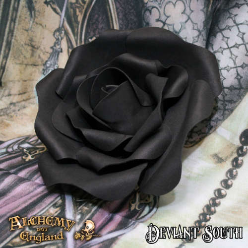 Alchemy Gothic ROSE4 Small Black Rose Head