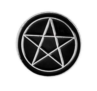 Black Pentacle Enamel Pin