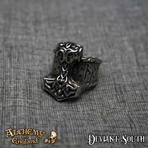 Last Chance! Alchemy Gothic AG-R171 Thor`s Runehammer ring - UK Size: T