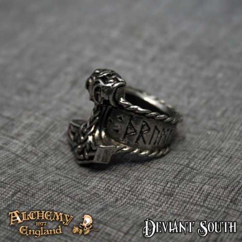 Last Chance! Alchemy Gothic AG-R171 Thor`s Runehammer ring - UK Size: T