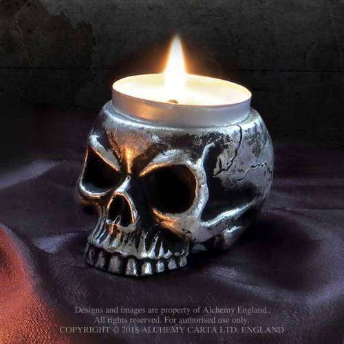 Alchemy Gothic V74 Skull Tea-Light Candle Holder (candle not included)