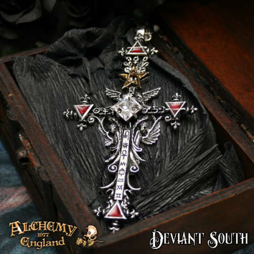 Alchemy Gothic P397 Illuminati Cross pendant necklace