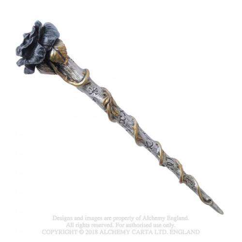 Alchemy Gothic V69 Black Rose Wand - Resin