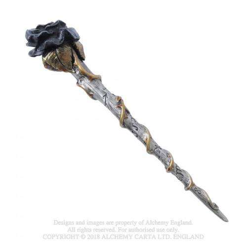 Alchemy Gothic V69 Black Rose Wand - Resin