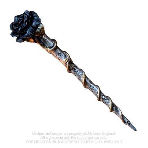 Alchemy Gothic V69 Black Rose Wand - Resin