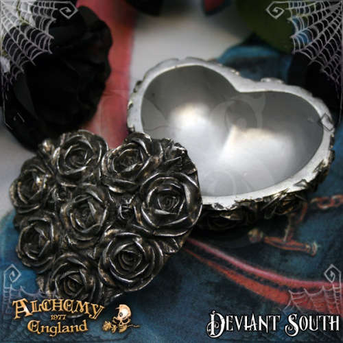 Alchemy Gothic SA8 Rose Heart Casket Box -- High Quality Polyresin